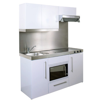 Residential 1500mm Wide Platinum Mini Kitchen with Wall Cupboards